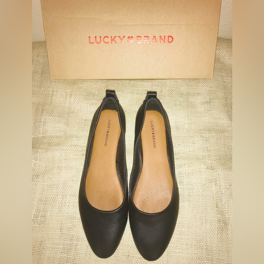 Lucky Brand Black Leather Flats